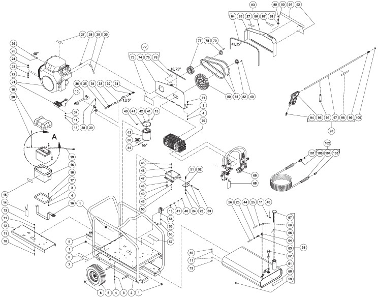 MITM CWC-6004-4MGH pressure washer parts and manual